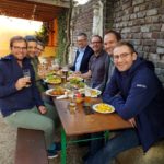 Sectra DACH team having an after work dinner outside