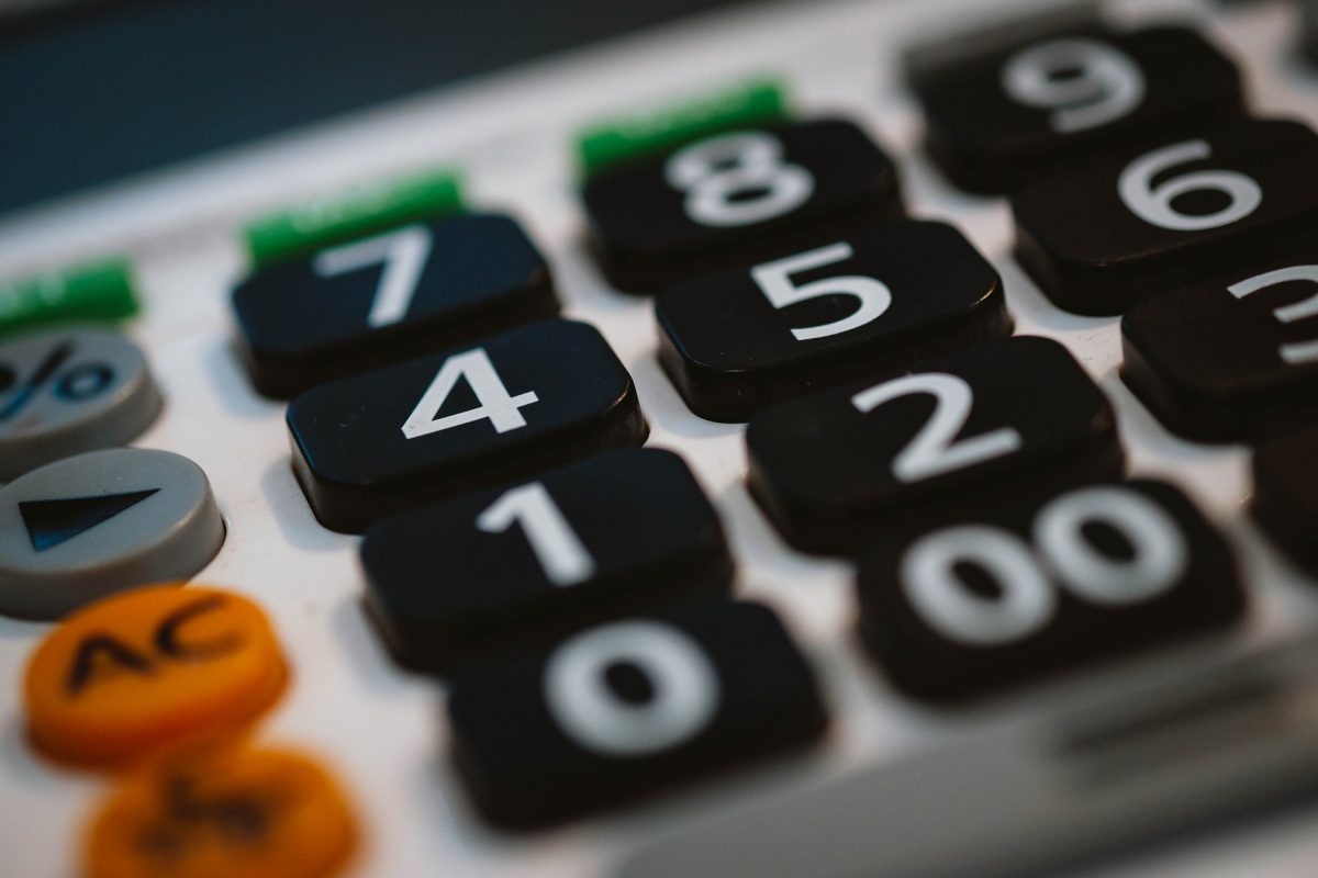 Close-up picture of a calculator