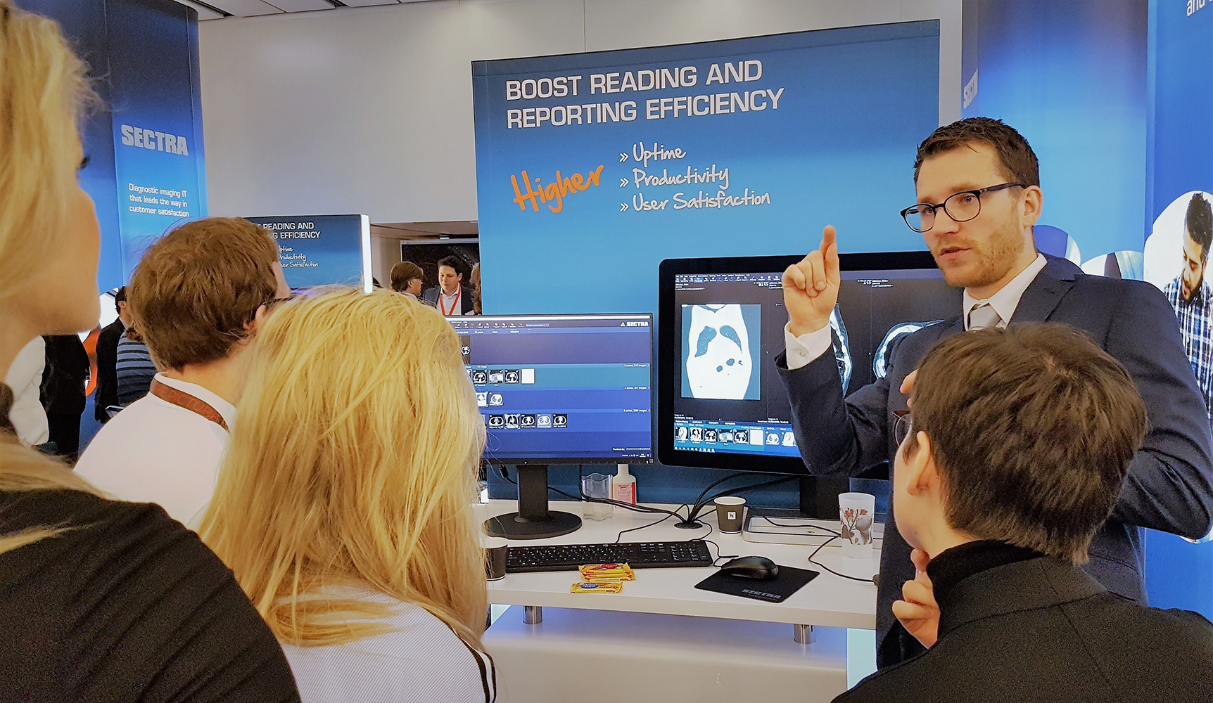 Picture from Sectra's booth at ECR 2019